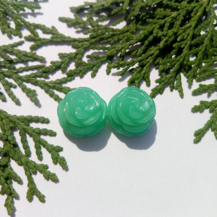 Chrysoprase Carving Pair