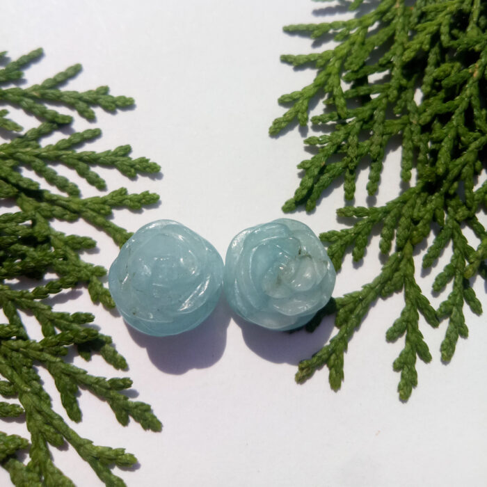 Aquamarine Carving Pair