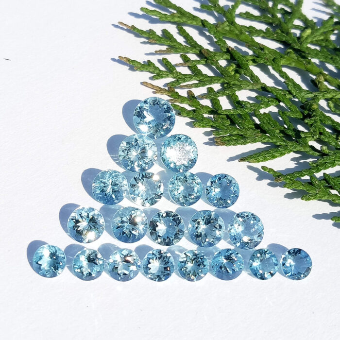 Aquamarine Round 4 MM To 8 MM