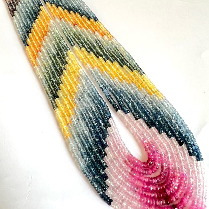 Multi Sapphire Necklace 633 Ct