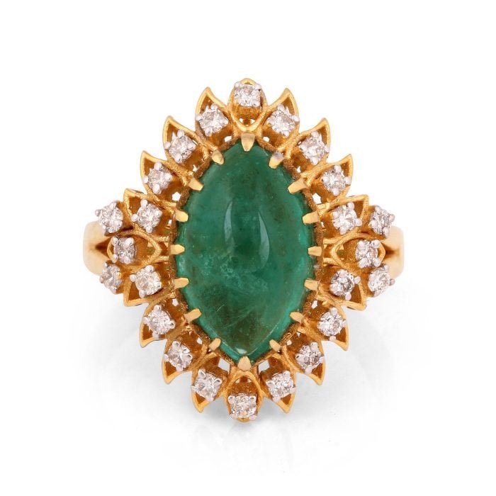 Emerald Marquise Cabochon Ring