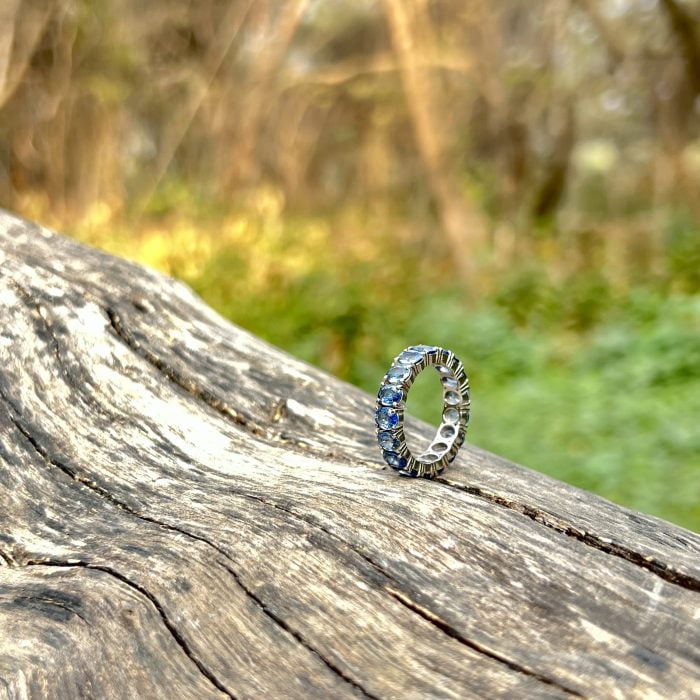 Blue Sapphire Eternity Band