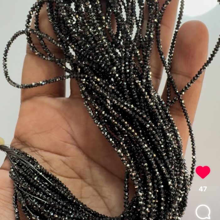 Black Diamond Faceted Beads