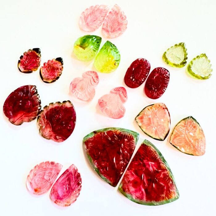 Tourmaline Carving 185.25 CT / 10 PAIR