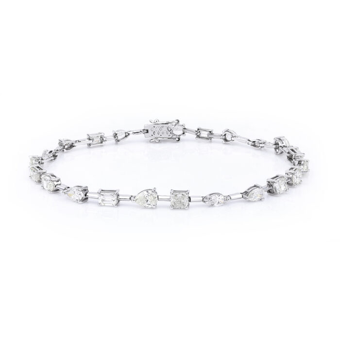 Diamond Fancy Bracelet In 14k White Gold