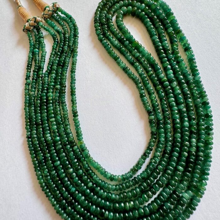 Emerald Plain Beads 4 Strings