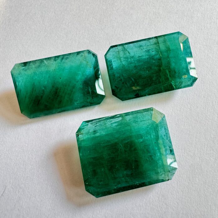Emerald Octagon 148.71 CT / 3 Piece