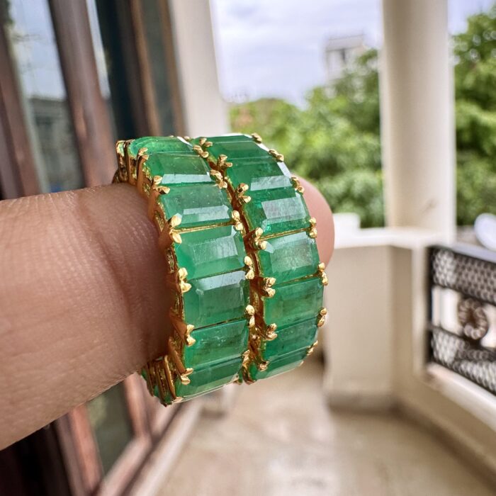 Emerald Octagon Bali Earrings