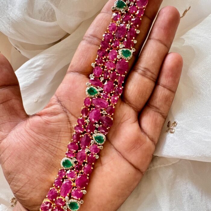 Mozambique Ruby Rose Cut Bracelet