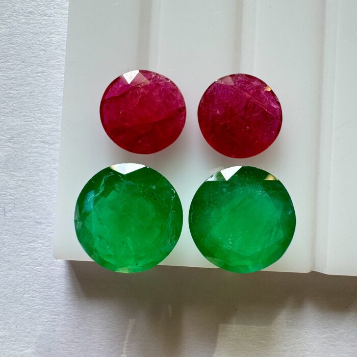 Emerald Round Pair 16.89 CT