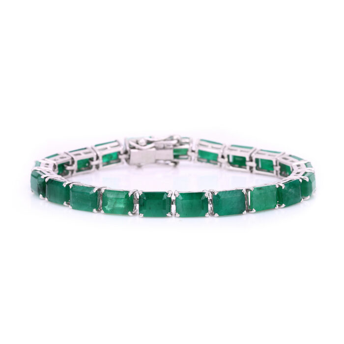 Emerald Octagon Tennis Bracelet