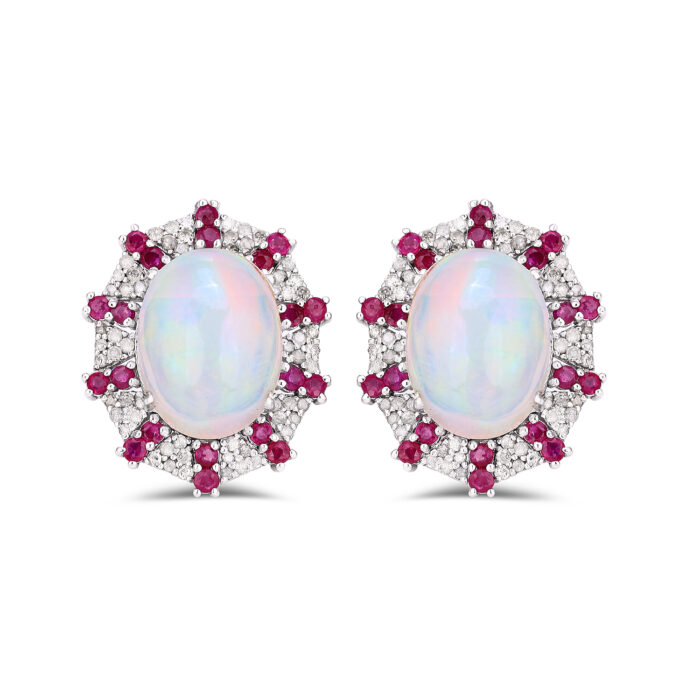 Opal & Ruby Earrings