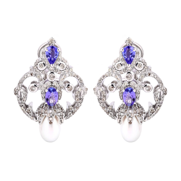 Tanzanite & Pearls Earrings