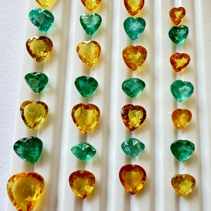 Emerald Heart Shape 25 Piece Lot