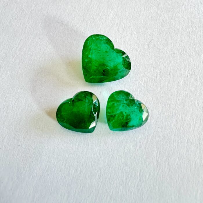 Emerald Heart Shape 3 Piece Set