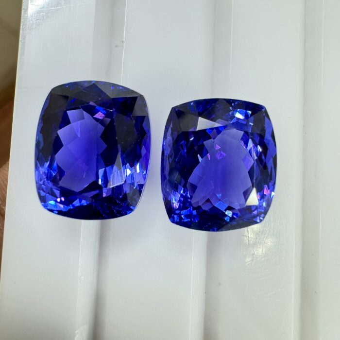 Tanzanite Cushion 25.75 CT Pair