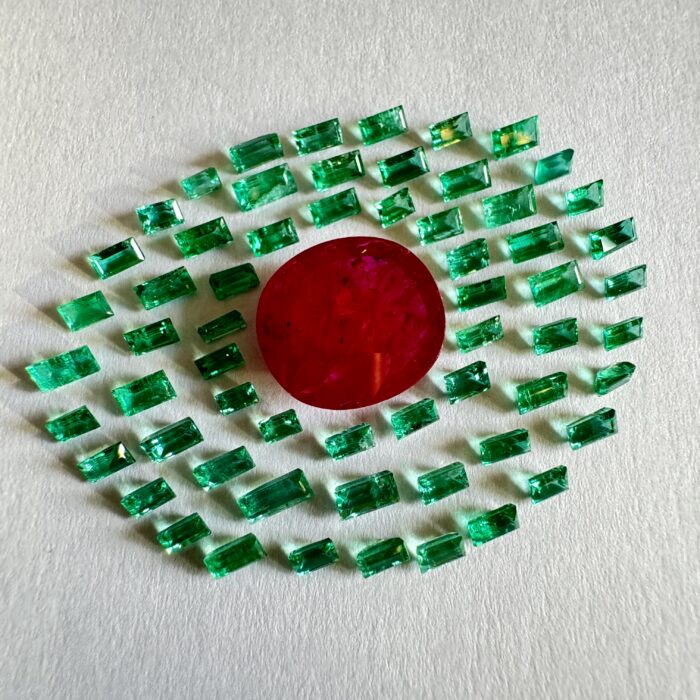 Emerald Baguettes 141 Piece Lot