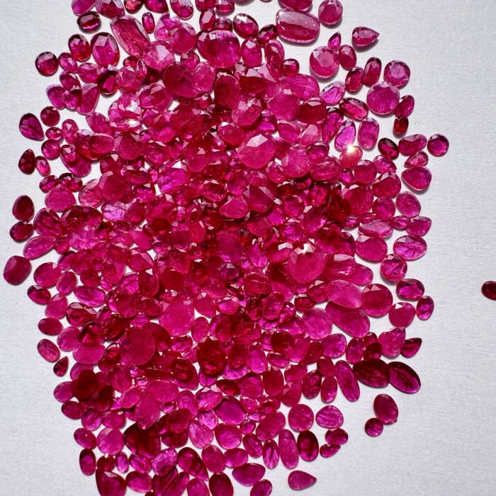 Mozambique Ruby Rose Cut 101 Piece Lot
