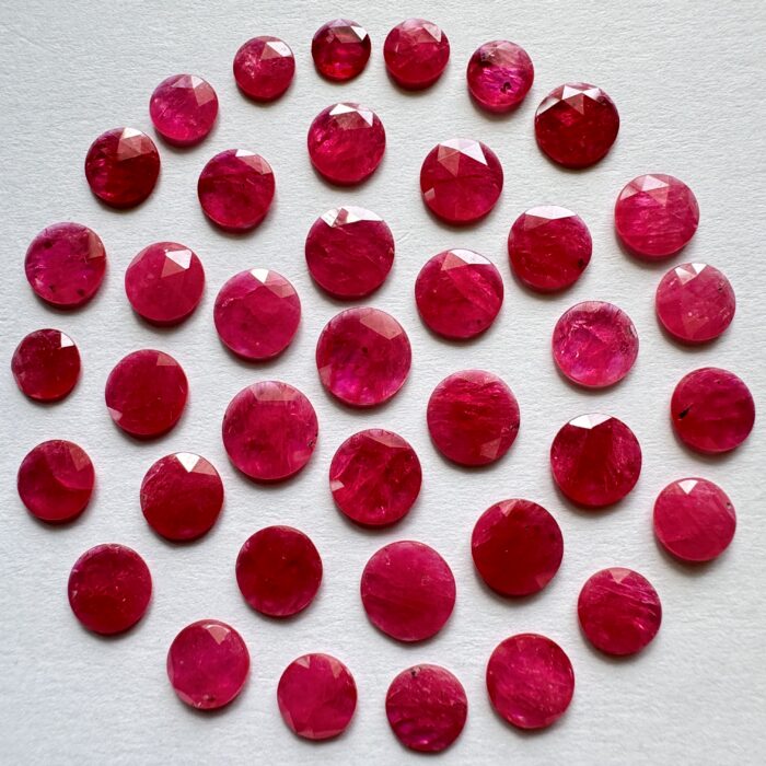 Mozambique Ruby Round Rose Cut 143 Piece Lot