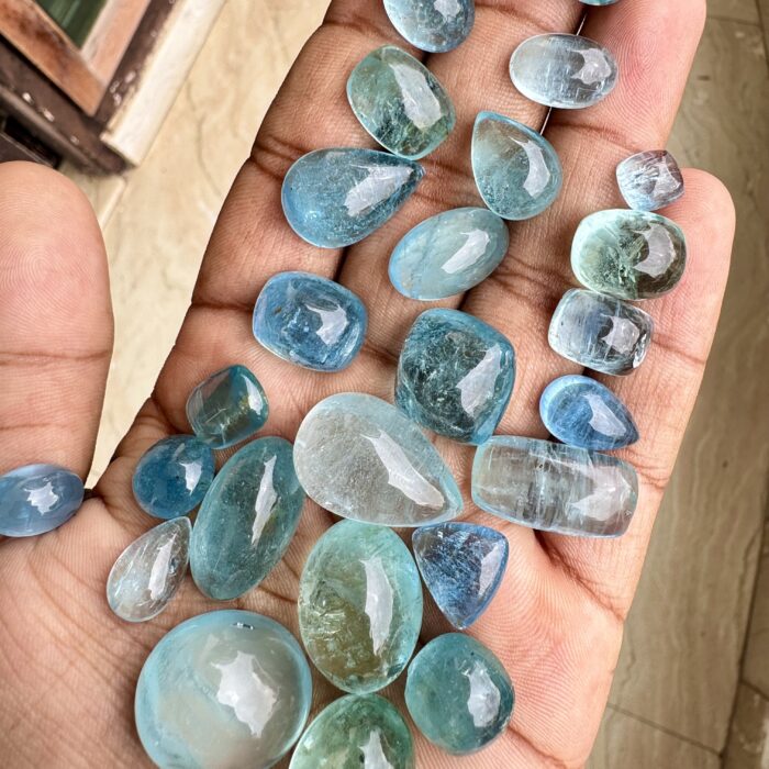 Aquamarine Cabochon 26 Piece Lot