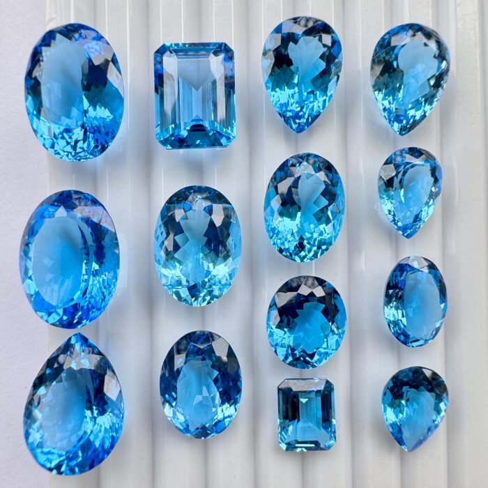 Swiss Blue Topaz 153.16 CT /14 Piece Lot