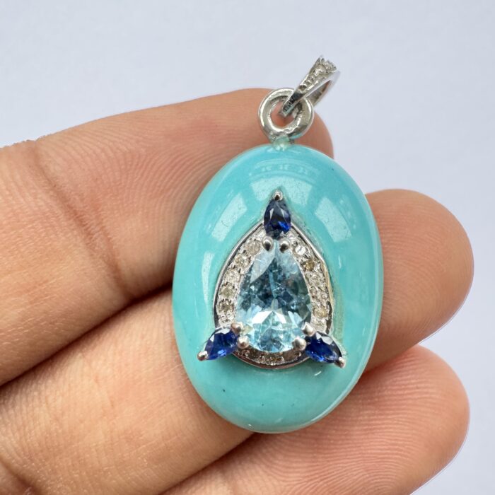 Turquoise & Aquamarine pendant