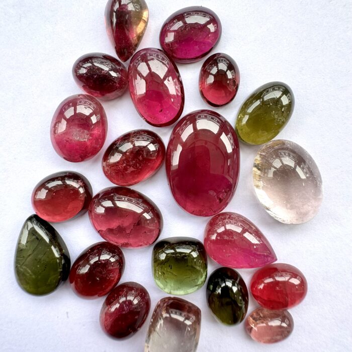 Multi Tourmaline Cabochon 21 Piece Lot