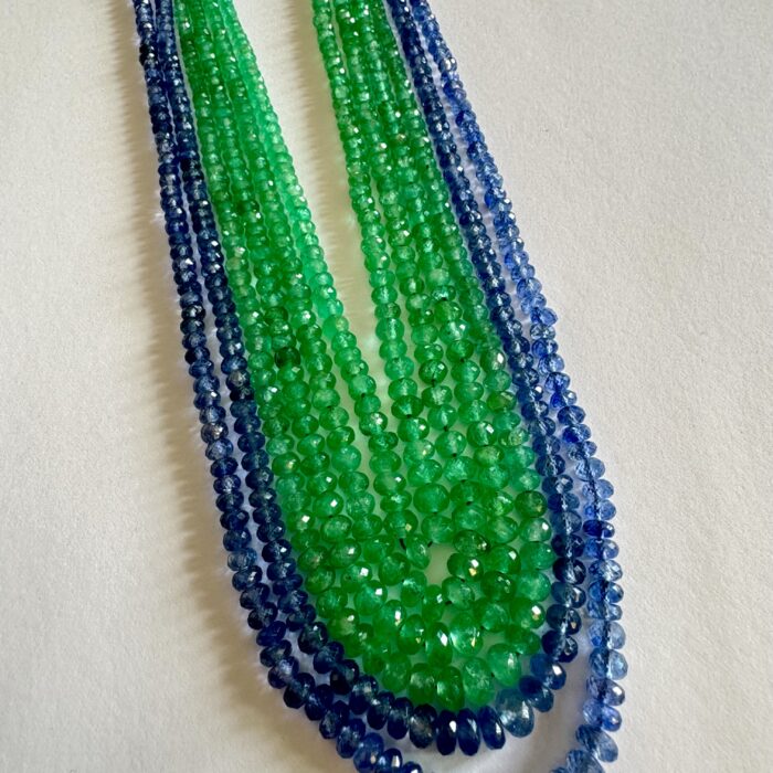 Colombian Emerald Beads 4 Strings Necklace