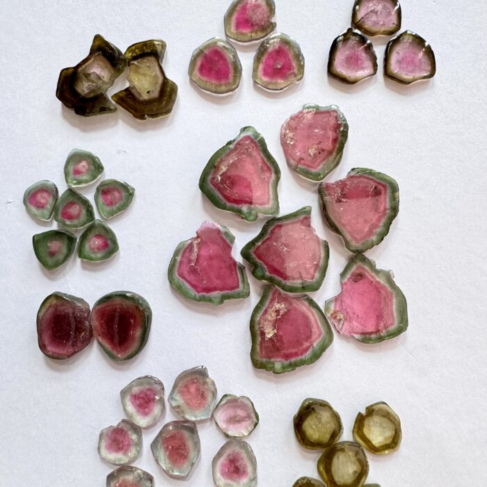 Tourmaline Watermelon Slices 138.15 CT / 33 Piece