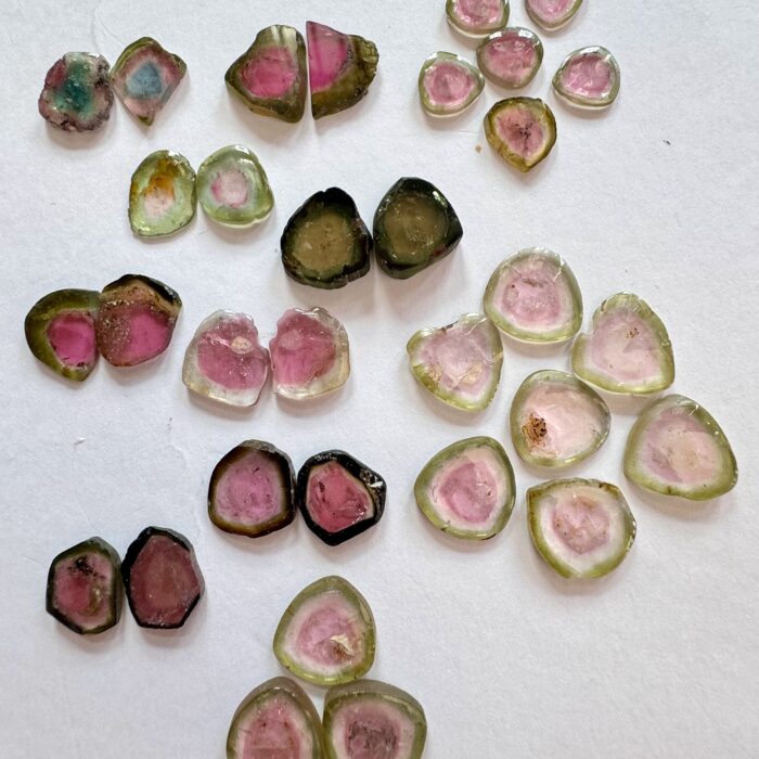 Tourmaline Watermelon Slices 101.30 CT / 32 Piece Lot