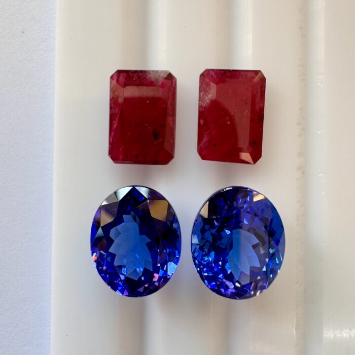 Tanzanite Oval 12.85 CT Pair AAA Color