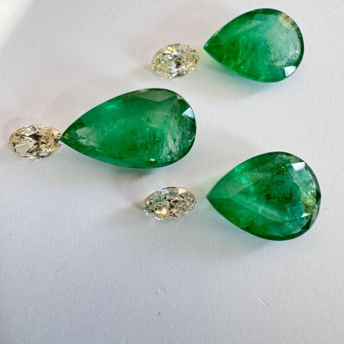 Emerald Pear 24.50 CT / 3 Piece Set