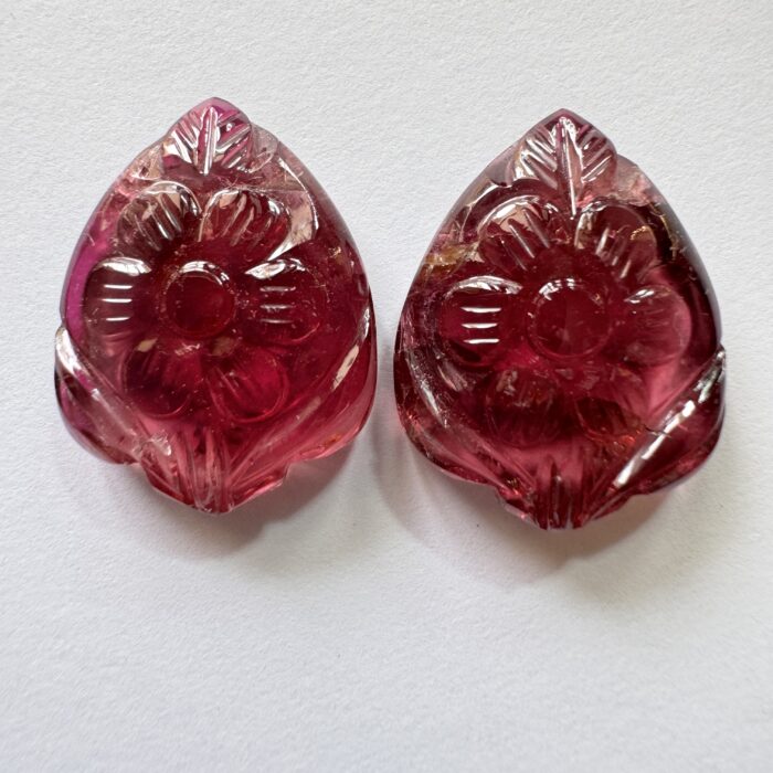 Tourmaline Carving Pair 41.80 CT Pair