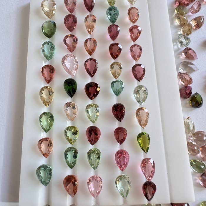 Multi Tourmaline Pear 151.30 CT / 123 Piece
