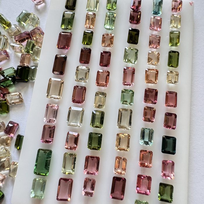 Multi Tourmaline Octagon 231.21 CT / 176 Piece Lot