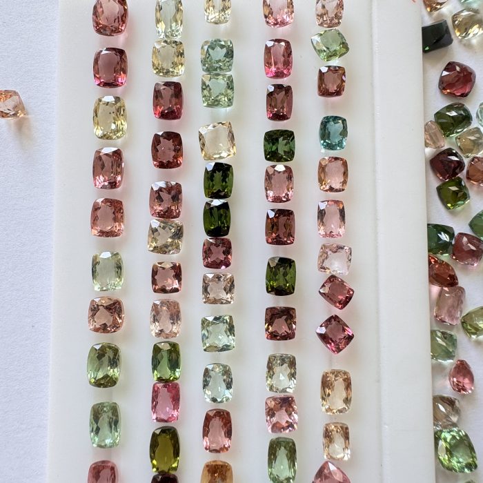 Multi Tourmaline Cushion 126.95 CT / 101 Piece