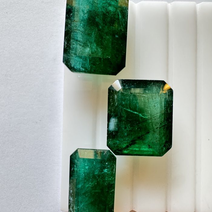 Emerald Octagon 134.40 CT / 3 Piece