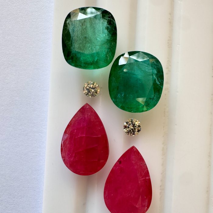 Emerald Cushion Pair