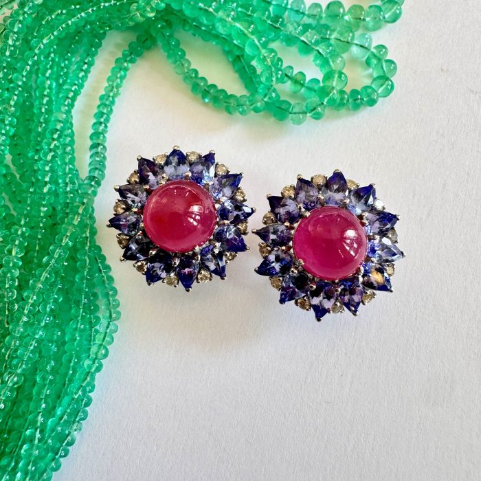 Tanzanite & Ruby Earring