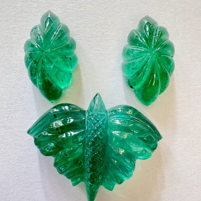 Emerald Carving Pair