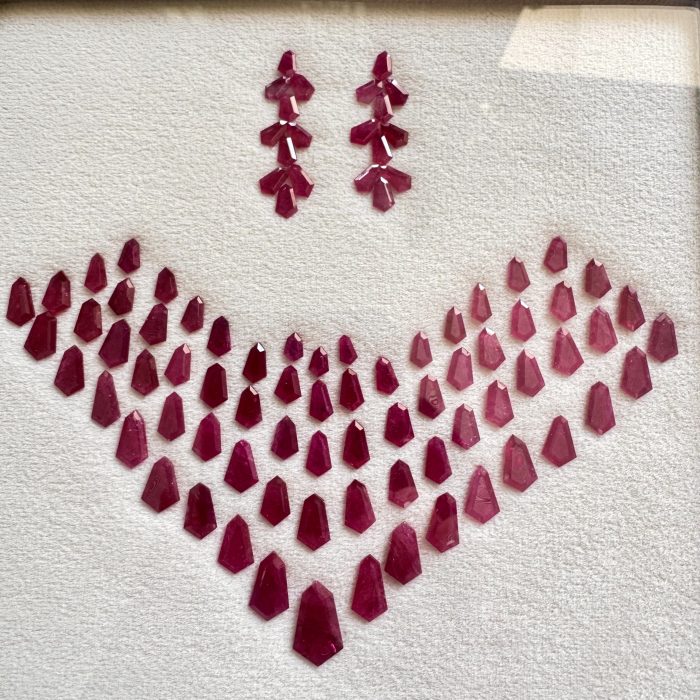 Mozambique Ruby Kite Layout 56.28 CT / 91 Piece