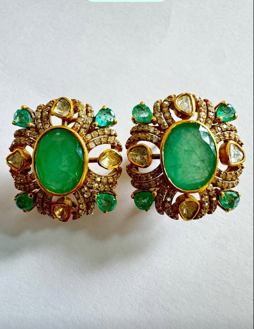 Emerald Oval Pair 7.40 CT Earring