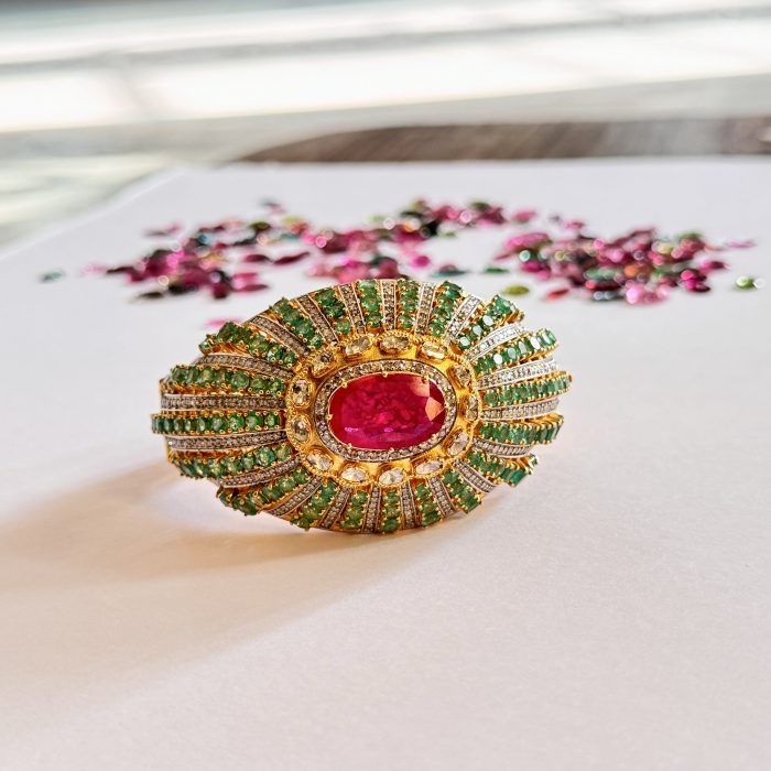 Mozambique Ruby & Emeralds Bangle