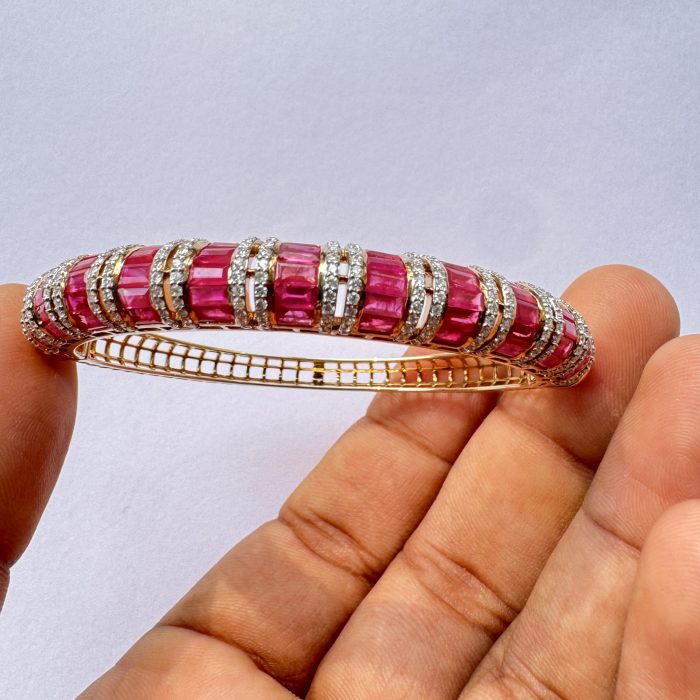 Burmese Ruby  Diamond Bangle