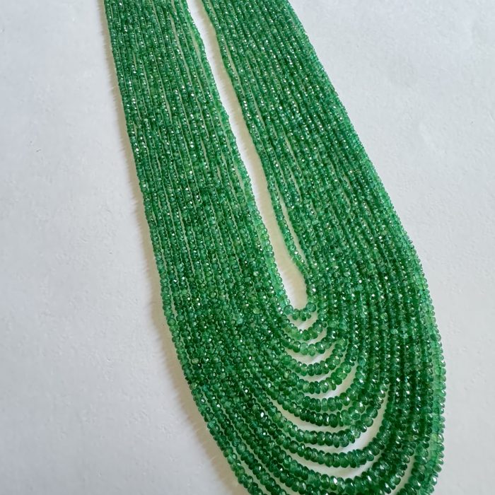 Emerald Faceted Beads 13 String Necklace